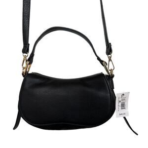 Ophelia Roe Women's Faux Leather Flap Front Shoulder XBody Purse - Black